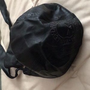 Black leather skull cap bandana head